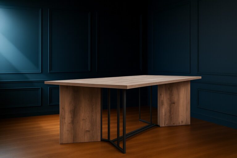 3D Rendered Furniture Steel and wood Table